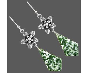 Dioptase Earrings SDE87246 E-1237, 13x25 mm