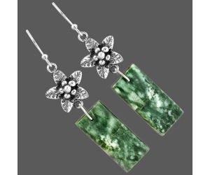 Dioptase Earrings SDE87248 E-1237, 11x23 mm