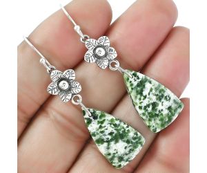 Dioptase Earrings SDE87267 E-1237, 13x22 mm