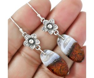 Rare Cady Mountain Agate Earrings SDE87277 E-1237, 11x22 mm