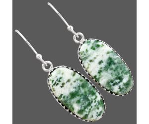 Dioptase Earrings SDE87510 E-1113, 12x23 mm