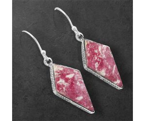 Pink Thulite Earrings SDE87595 E-1001, 12x24 mm