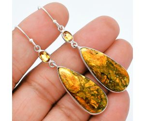 Eclipse and Citrine Earrings SDE88506 E-1002, 13x28 mm