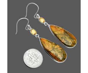 Eclipse and Citrine Earrings SDE88506 E-1002, 13x28 mm