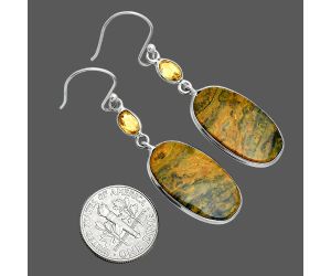 Eclipse and Citrine Earrings SDE88507 E-1002, 13x22 mm