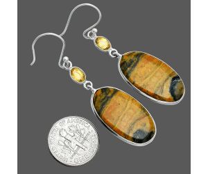 Eclipse and Citrine Earrings SDE88508 E-1002, 14x25 mm