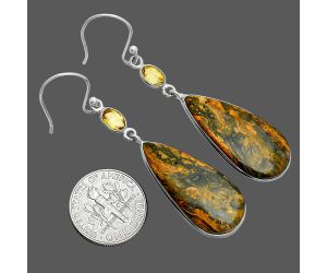 Eclipse and Citrine Earrings SDE88510 E-1002, 13x28 mm