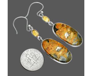 Eclipse and Citrine Earrings SDE88511 E-1002, 14x24 mm