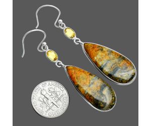 Eclipse and Citrine Earrings SDE88512 E-1002, 12x28 mm