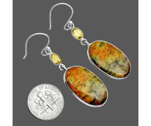 Eclipse and Citrine Earrings SDE88513 E-1002, 14x23 mm