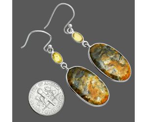 Eclipse and Citrine Earrings SDE88514 E-1002, 14x23 mm