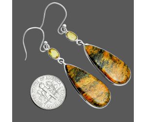 Eclipse and Citrine Earrings SDE88516 E-1002, 12x27 mm