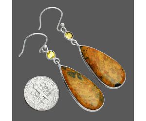 Eclipse and Citrine Earrings SDE88519 E-1002, 13x27 mm