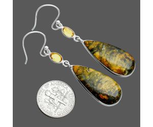 Eclipse and Citrine Earrings SDE88520 E-1002, 12x26 mm