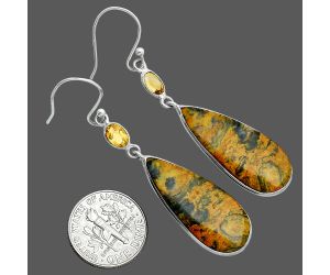 Eclipse and Citrine Earrings SDE88521 E-1002, 12x28 mm