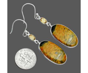 Eclipse and Citrine Earrings SDE88524 E-1002, 14x24 mm