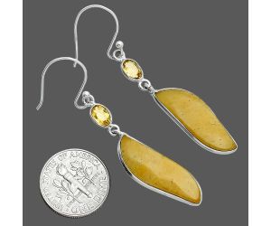 Honey Aragonite and Citrine Earrings SDE88527 E-1002, 8x25 mm