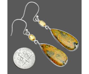 Eclipse and Citrine Earrings SDE88529 E-1002, 11x25 mm