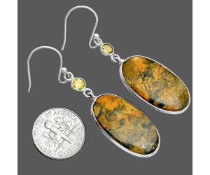 Eclipse and Citrine Earrings SDE88532 E-1002, 14x25 mm