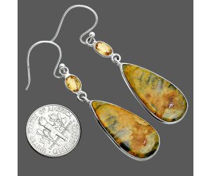 Eclipse and Citrine Earrings SDE88533 E-1002, 12x25 mm