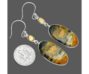 Eclipse and Citrine Earrings SDE88535 E-1002, 14x25 mm