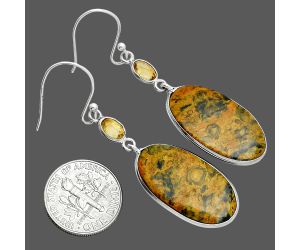 Eclipse and Citrine Earrings SDE88541 E-1002, 14x24 mm