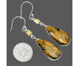 Eclipse and Citrine Earrings SDE88544 E-1002, 12x25 mm