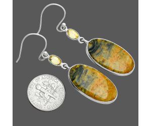 Eclipse and Citrine Earrings SDE88545 E-1002, 13x23 mm