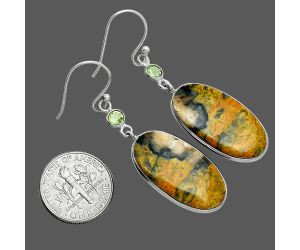 Eclipse and Peridot Earrings SDE88559 E-1002, 13x26 mm