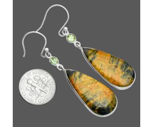 Eclipse and Peridot Earrings SDE88560 E-1002, 14x29 mm