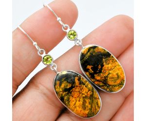 Eclipse and Peridot Earrings SDE88564 E-1002, 15x24 mm