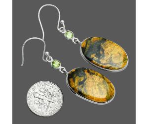 Eclipse and Peridot Earrings SDE88564 E-1002, 15x24 mm