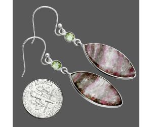 Pink Cobalt and Peridot Earrings SDE88565 E-1002, 12x25 mm