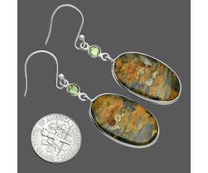 Eclipse and Peridot Earrings SDE88566 E-1002, 15x25 mm