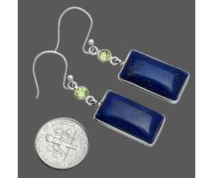 Lapis Lazuli and Peridot Earrings SDE88583 E-1002, 11x21 mm