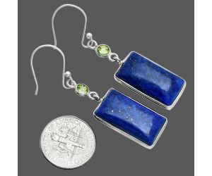 Lapis Lazuli and Peridot Earrings SDE88584 E-1002, 11x20 mm