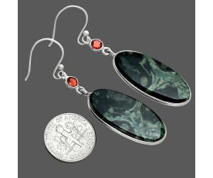 Star Galaxy Jasper and Garnet Earrings SDE88603 E-1002, 13x29 mm