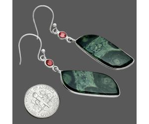 Star Galaxy Jasper and Garnet Earrings SDE88614 E-1002, 12x30 mm