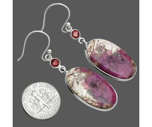 Pink Cobalt and Garnet Earrings SDE88616 E-1002, 14x25 mm