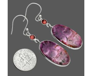 Pink Cobalt and Garnet Earrings SDE88617 E-1002, 14x25 mm