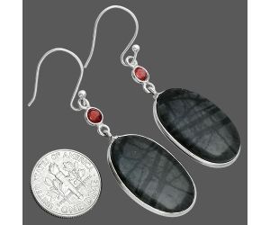 Picasso Jasper and Garnet Earrings SDE88638 E-1002, 14x24 mm