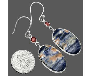 Orange Sodalite and Garnet Earrings SDE88642 E-1002, 15x23 mm