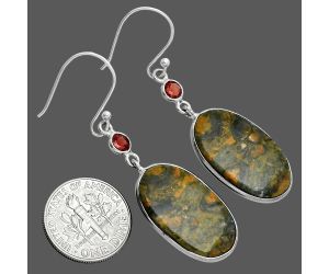 Eclipse and Garnet Earrings SDE88649 E-1002, 14x23 mm