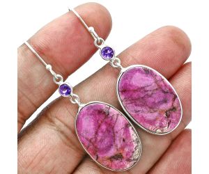 Pink Cobalt and Amethyst Earrings SDE88665 E-1002, 16x24 mm