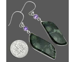 Star Galaxy Jasper and Amethyst Earrings SDE88674 E-1002, 12x32 mm