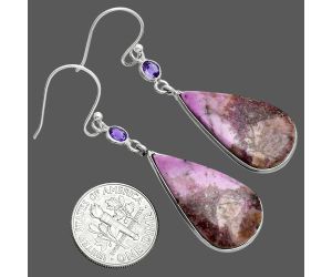 Pink Cobalt and Amethyst Earrings SDE88678 E-1002, 14x25 mm