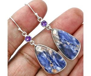 Sodalite and Amethyst Earrings SDE88679 E-1002, 14x25 mm