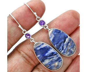 Sodalite and Amethyst Earrings SDE88680 E-1002, 13x24 mm