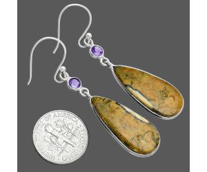 Eclipse and Amethyst Earrings SDE88686 E-1002, 11x25 mm