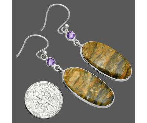 Eclipse and Amethyst Earrings SDE88690 E-1002, 13x25 mm